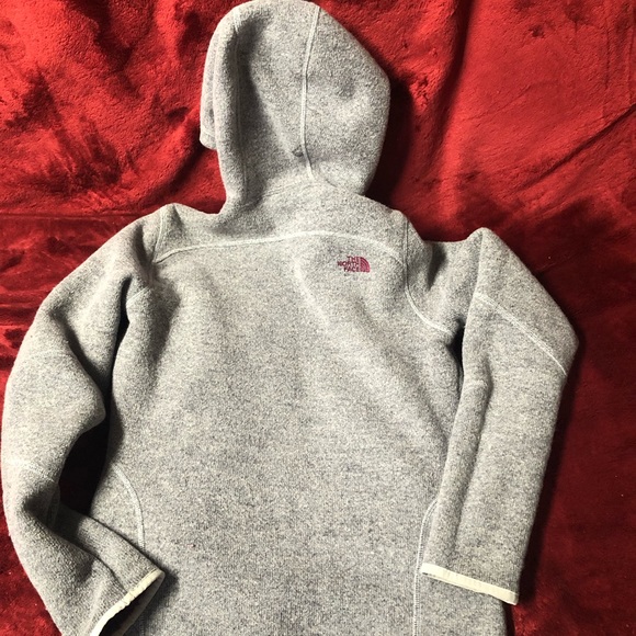 Womens Small 36 The North Face Grey woven wool and merlot lined polyester jacket - Picture 9 of 10